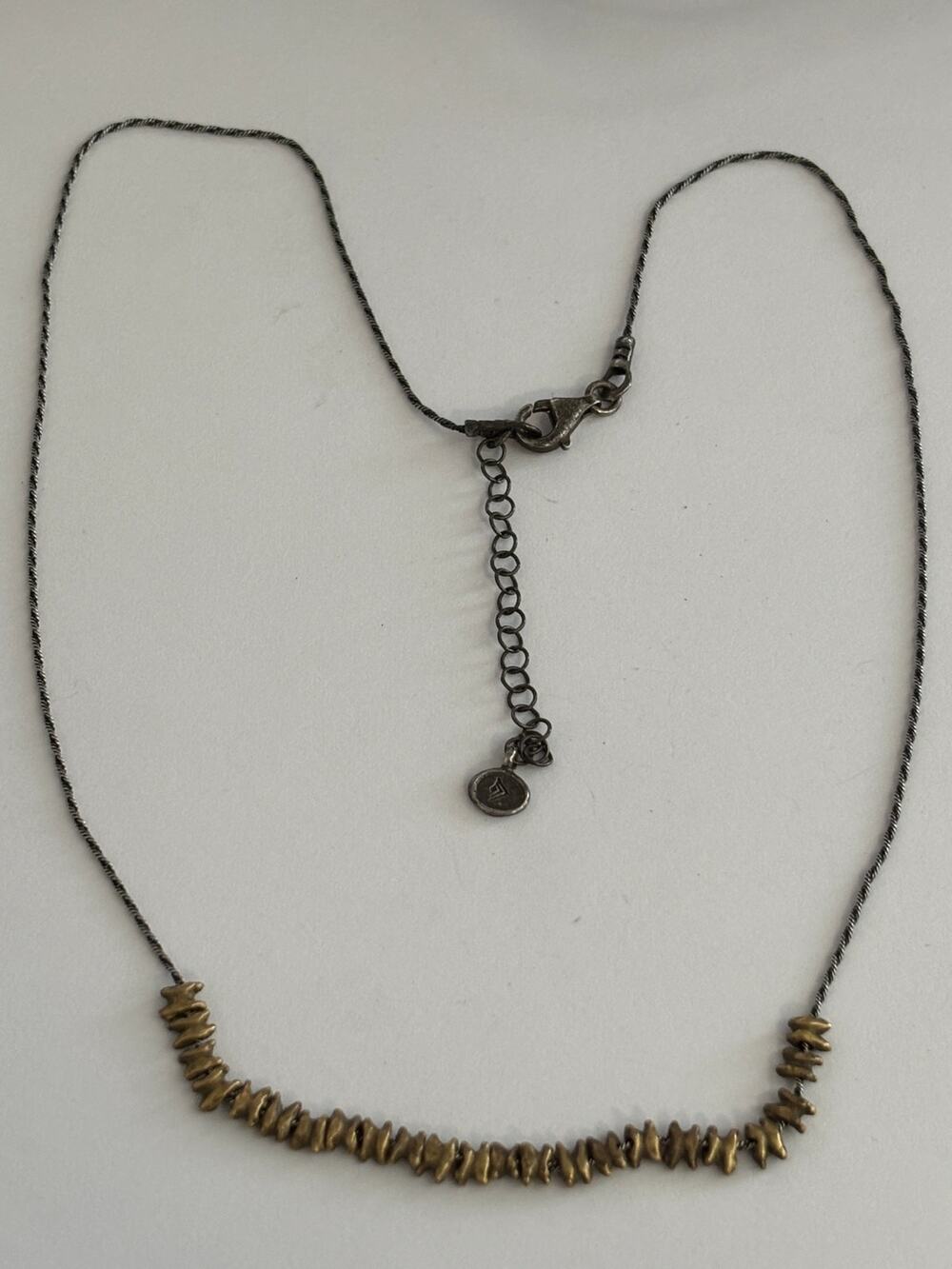 Silpada Precious Pebbles Sterling Silver & Brass Simple Classic Necklace